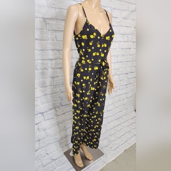 *NWT L'agence Jaelyn Womens Lemon fruit print camisole silk preppy jumpsuit  2 - Picture 6 of 10
